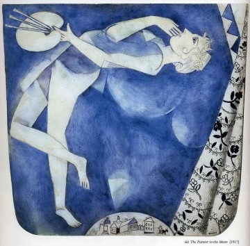 マルク・シャガール Painting - 月への画家 現代マルク・シャガール